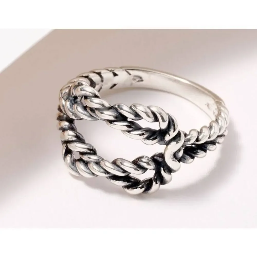 American West Jewelry Sterling Silver Lasso Love Knot Ring Sz 6